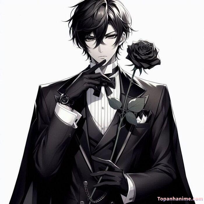Ảnh anime nam trắng đen 17