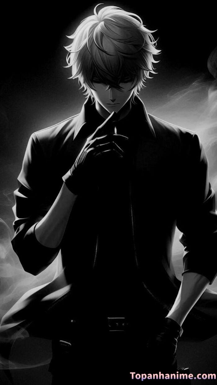 Ảnh anime nam trắng đen 19