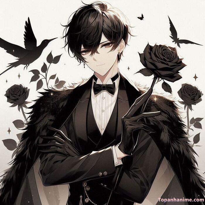 Ảnh anime nam trắng đen 23