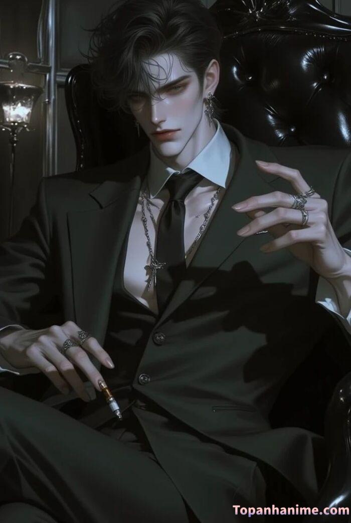 Ảnh anime nam trắng đen 32