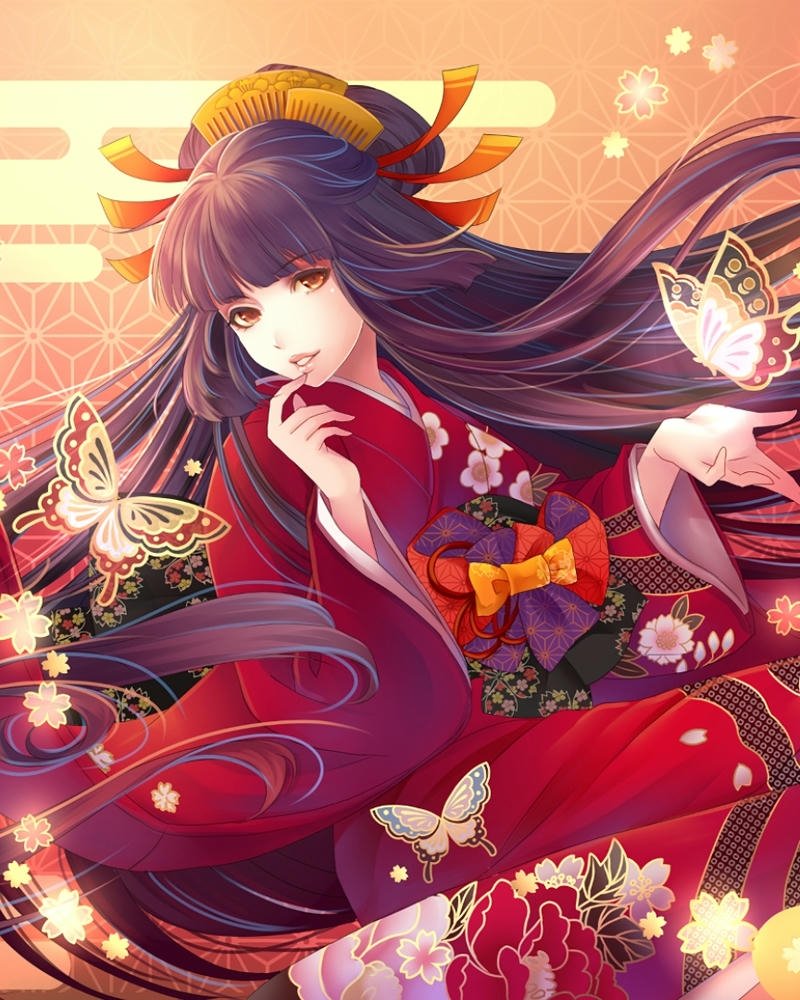 ảnh anime nữ mặc kimono 2