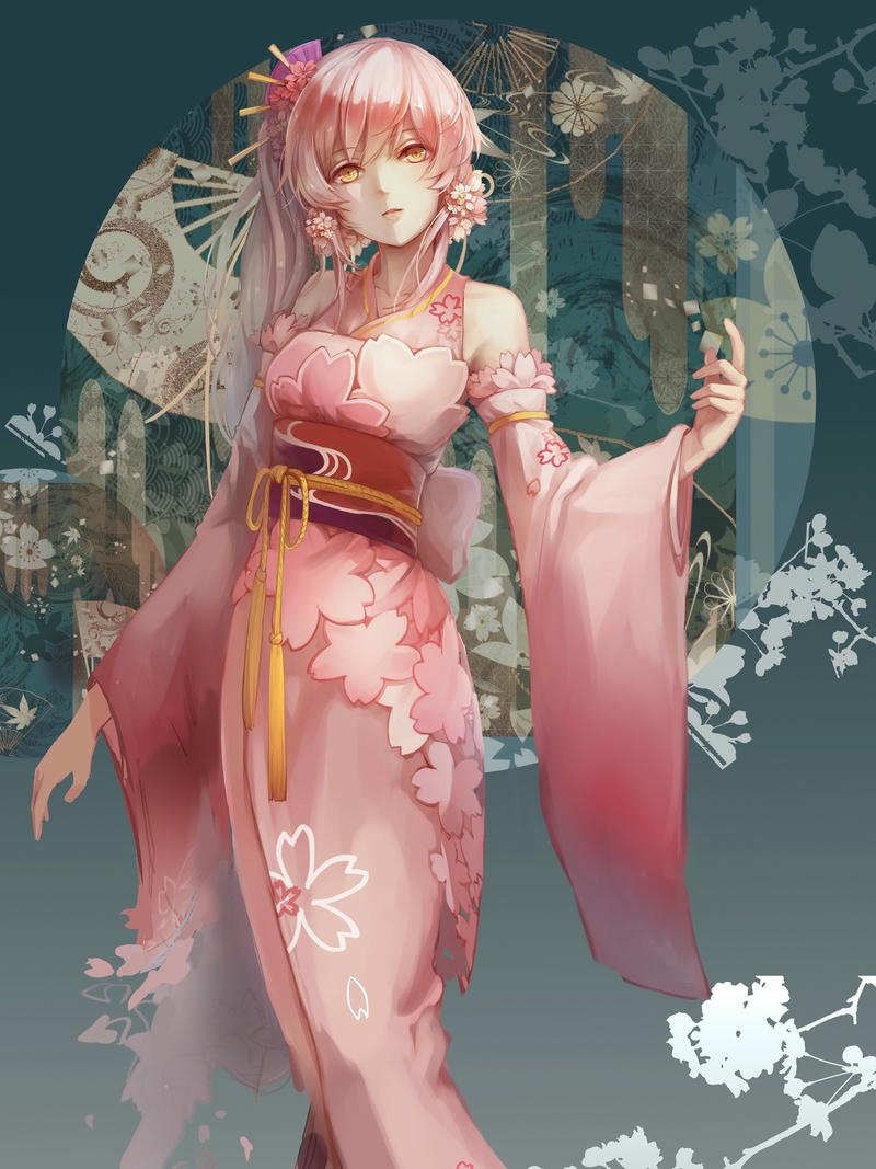 ảnh anime nữ mặc kimono 4