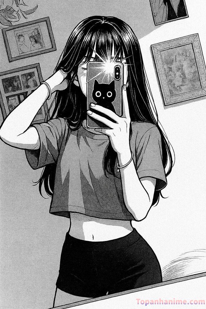 Ảnh anime nữ trắng đen 14