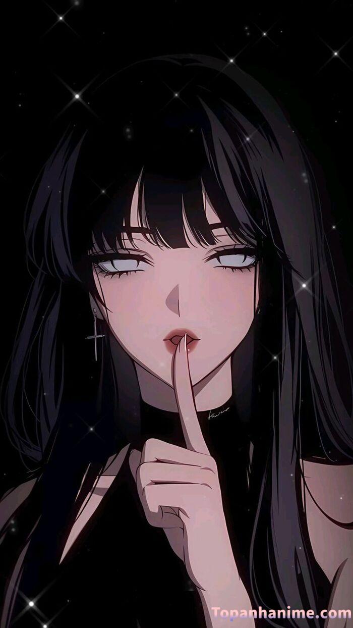 Ảnh anime nữ trắng đen 21