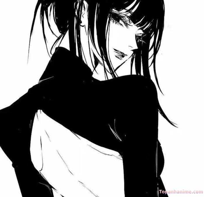 Ảnh anime nữ trắng đen 22