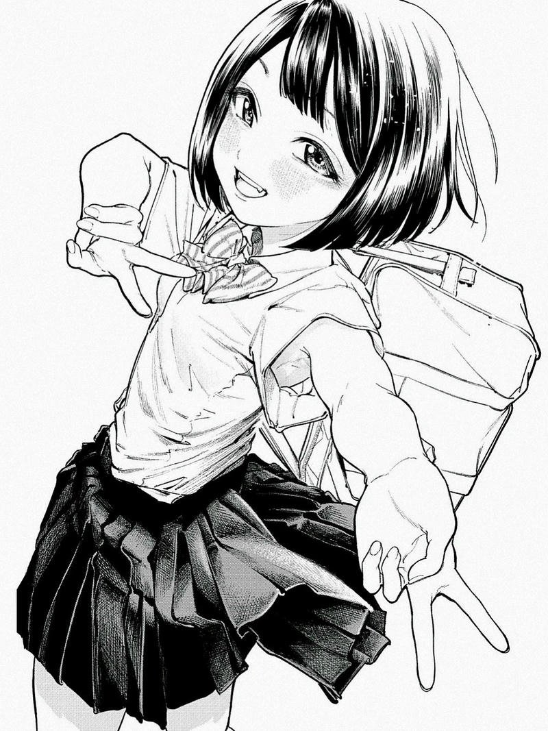 anime nữ trắng đen 5