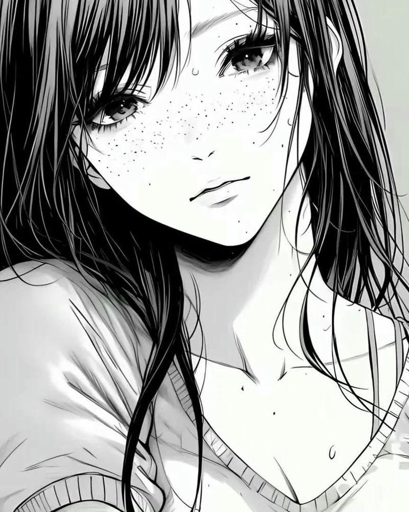 anime nữ trắng đen 11