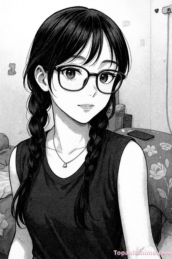 Ảnh anime nữ trắng đen 40