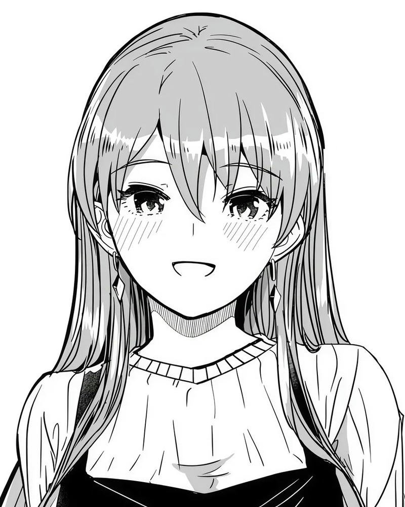 anime nữ trắng đen 23