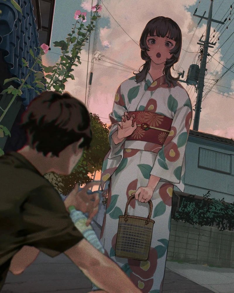 ảnh anime nữ mặc kimono 10