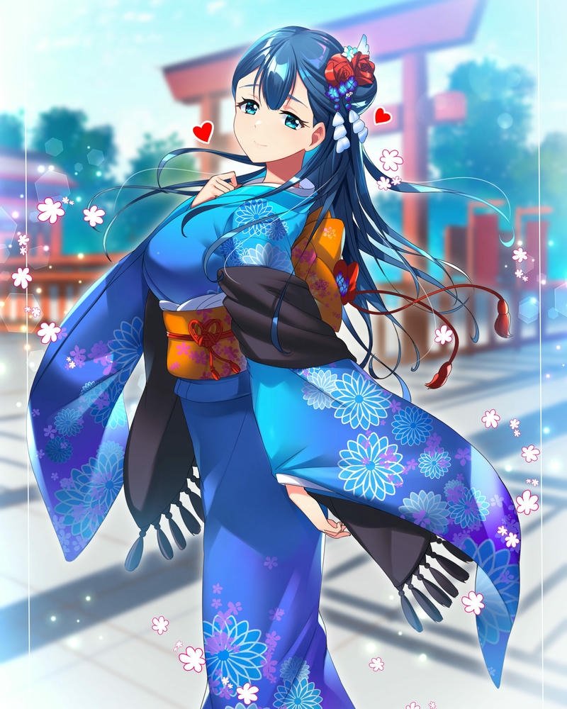 ảnh anime nữ mặc kimono 14