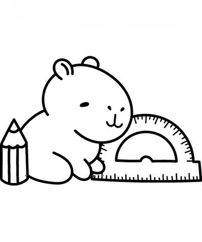 tranh tô màu capybara cute 4