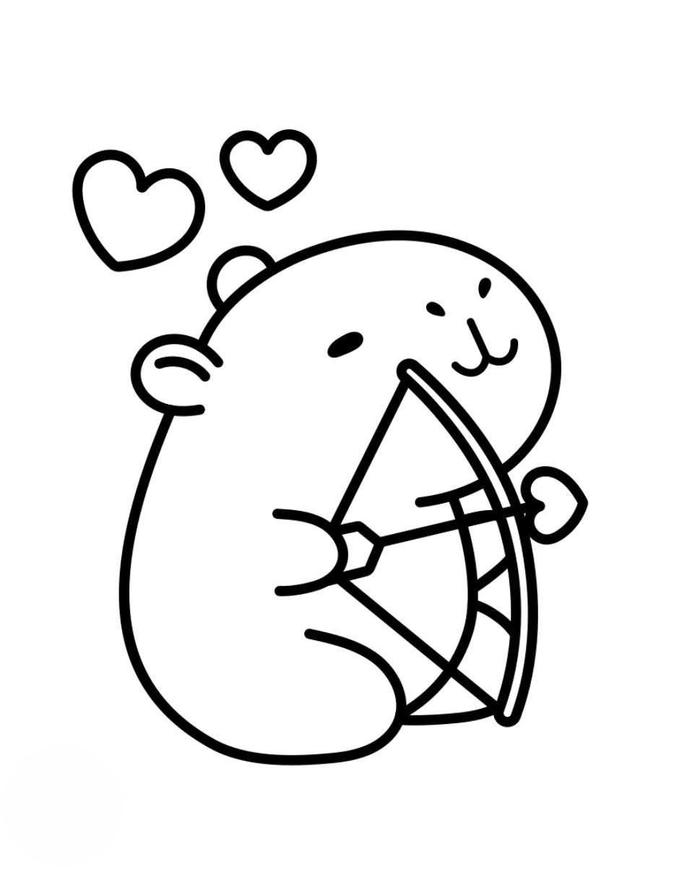 tranh tô màu capybara cute 9