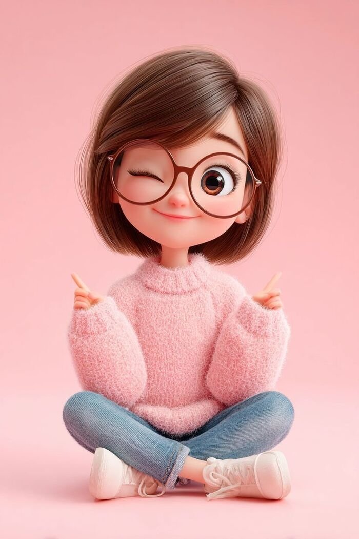 Cute cartoon girl images for whatsapp dp 36