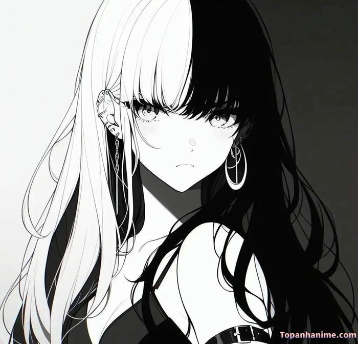 ảnh anime trắng đen 14