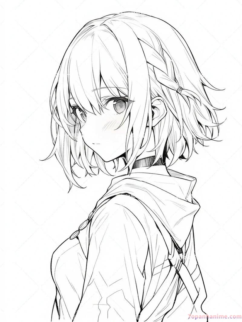 ảnh anime không màu 7