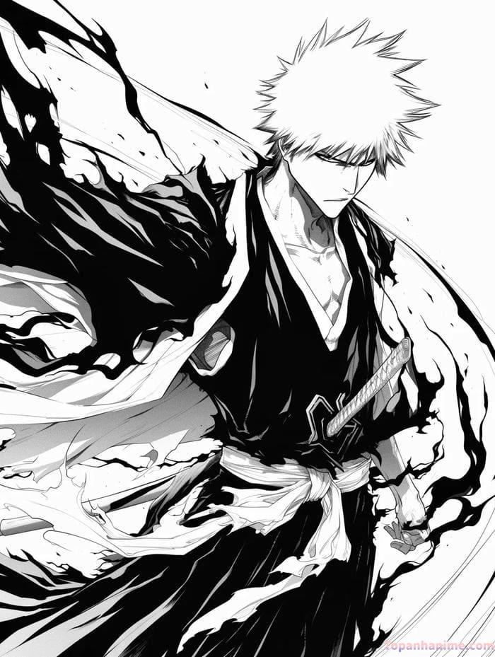 Ảnh anime nam trắng đen 9