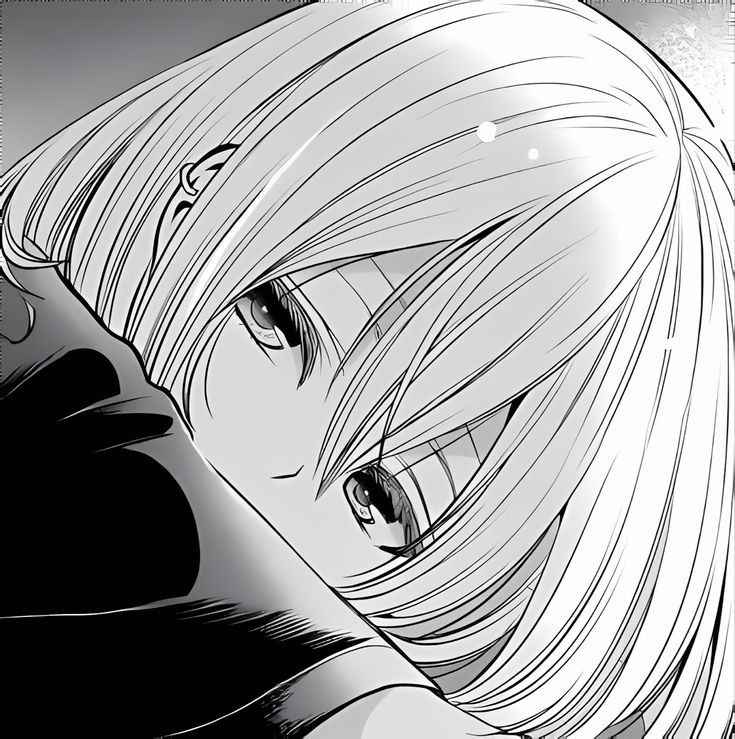 Ảnh Anime Nữ Đen Trắng 20