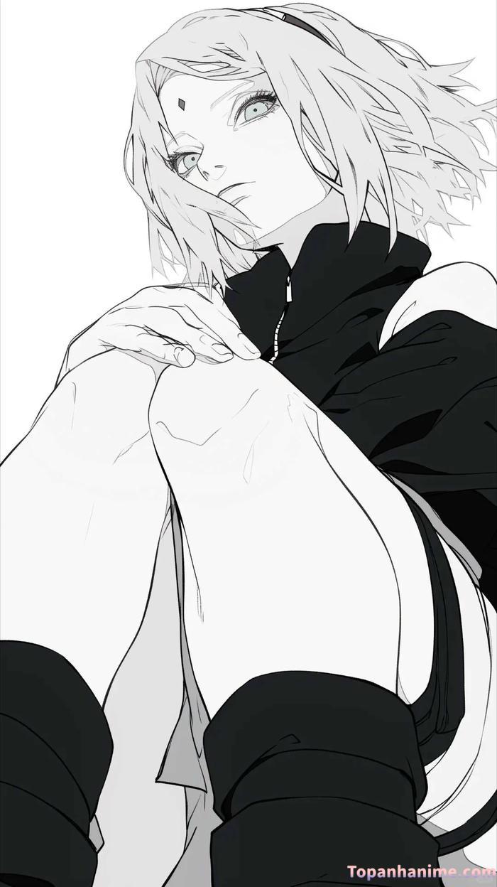 ảnh anime trắng đen 6