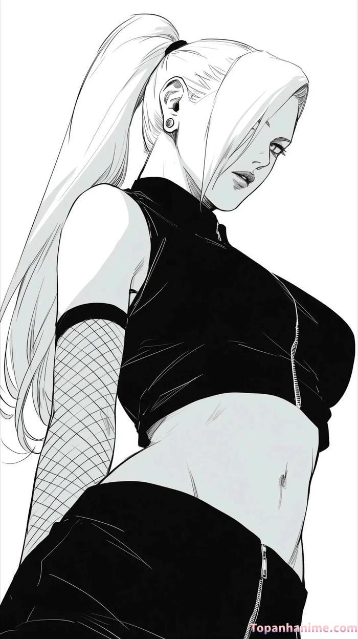 ảnh anime trắng đen 8