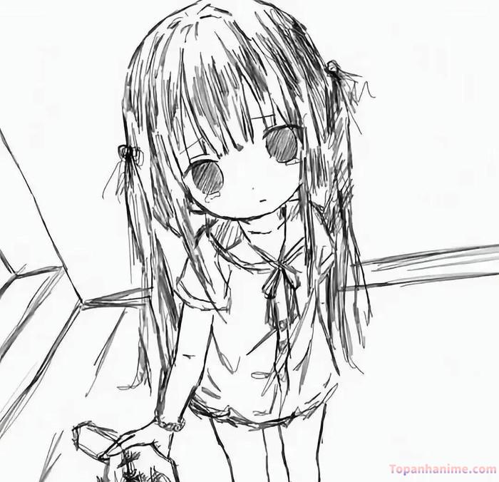 ảnh anime trắng đen 29