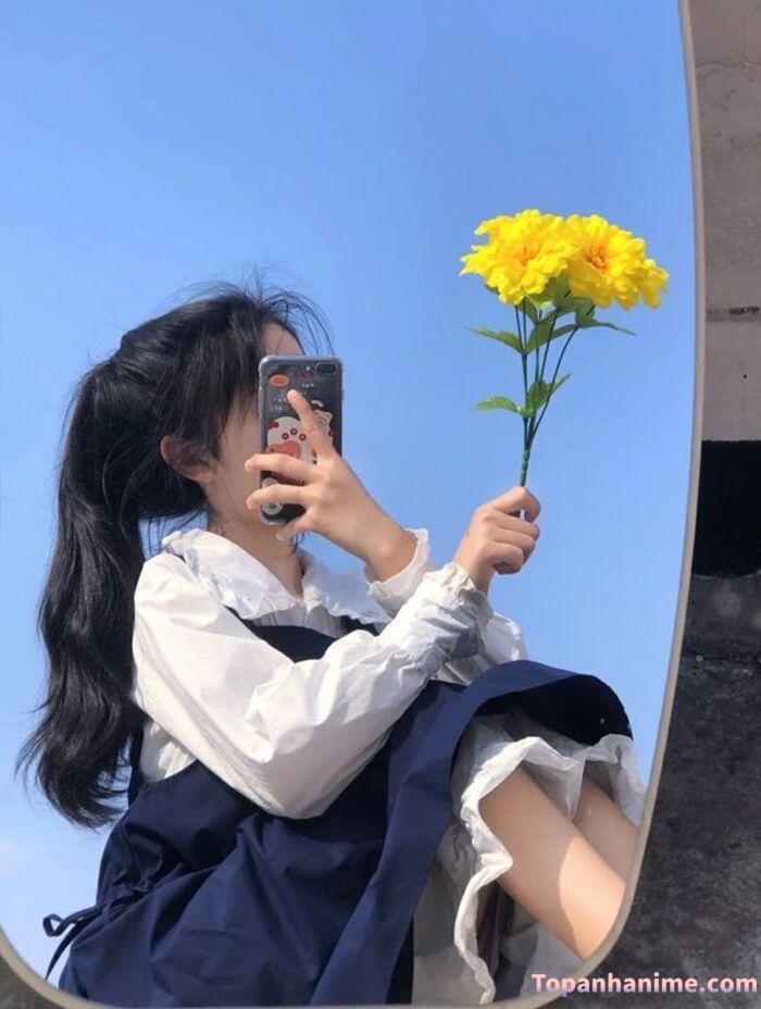 Ảnh gái xinh che mặt bằng điện thoại 44