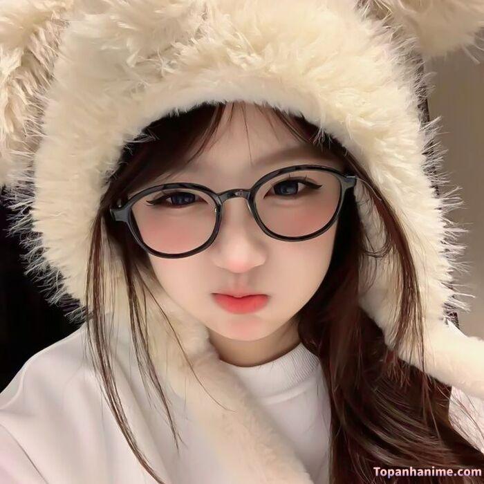 ảnh gái xinh tóc dài đeo kính che mặt 14