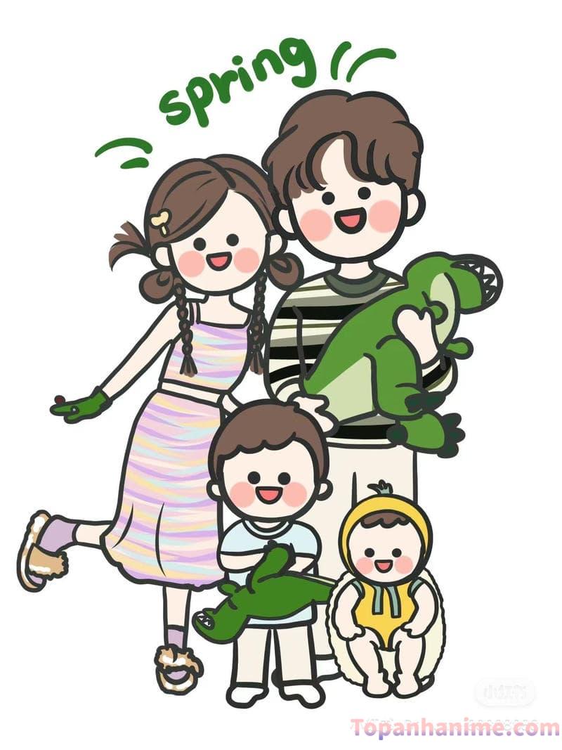 ảnh gia đình chibi 6