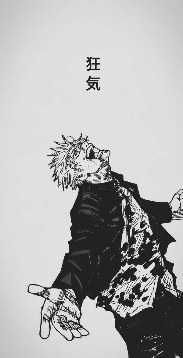 Hình Ảnh Gojo Manga Trắng Đen 47