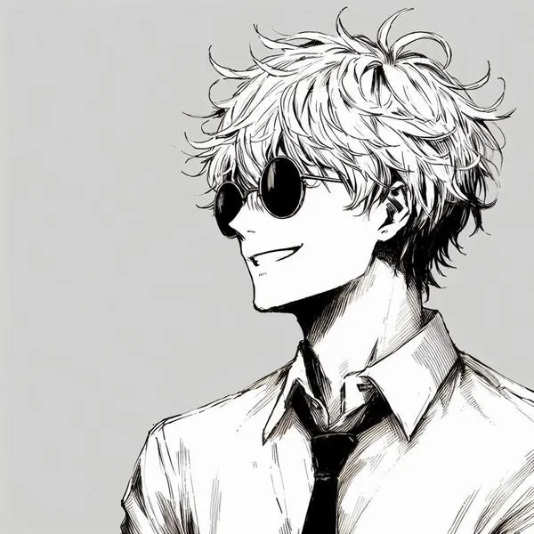 Hình Ảnh Gojo Manga Trắng Đen 49