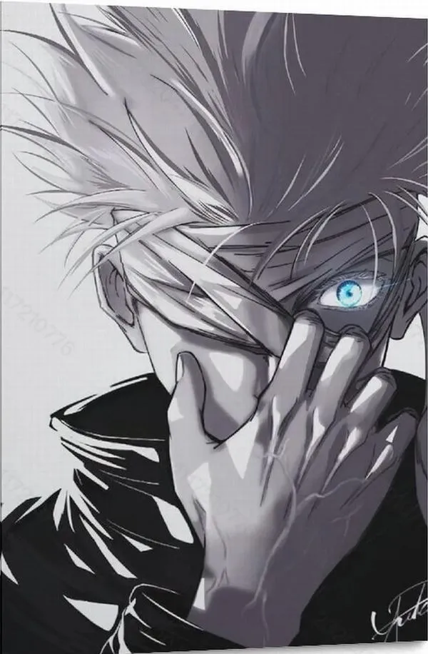 Hình Ảnh Gojo Manga Trắng Đen 50