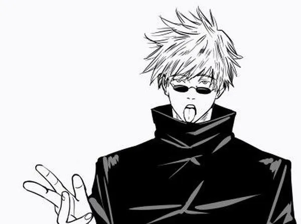 Hình Ảnh Gojo Manga Trắng Đen 77