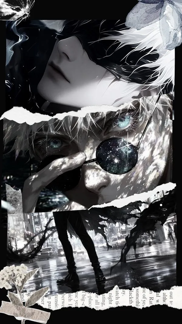 Hình Ảnh Gojo Manga Trắng Đen 13