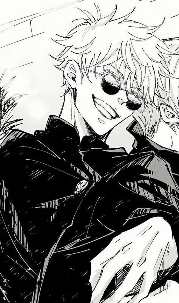 Hình Ảnh Gojo Manga Trắng Đen 17