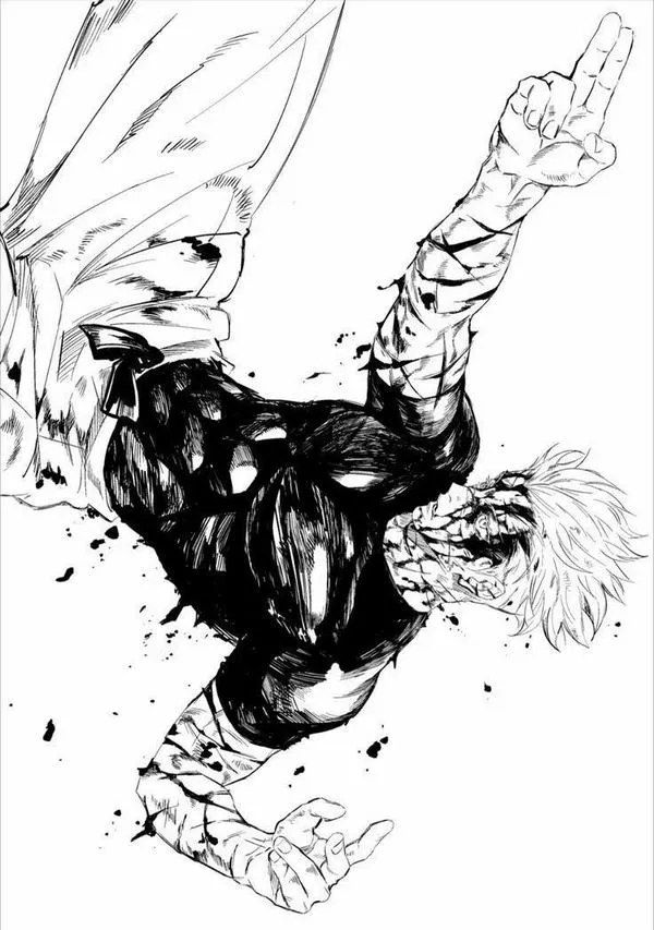 Hình Ảnh Gojo Manga Trắng Đen 26