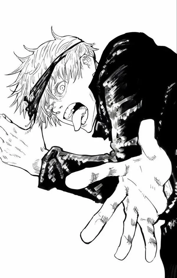 Hình Ảnh Gojo Manga Trắng Đen 30