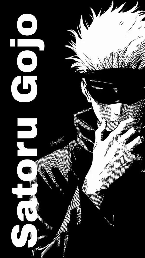 Hình Ảnh Gojo Manga Trắng Đen 31