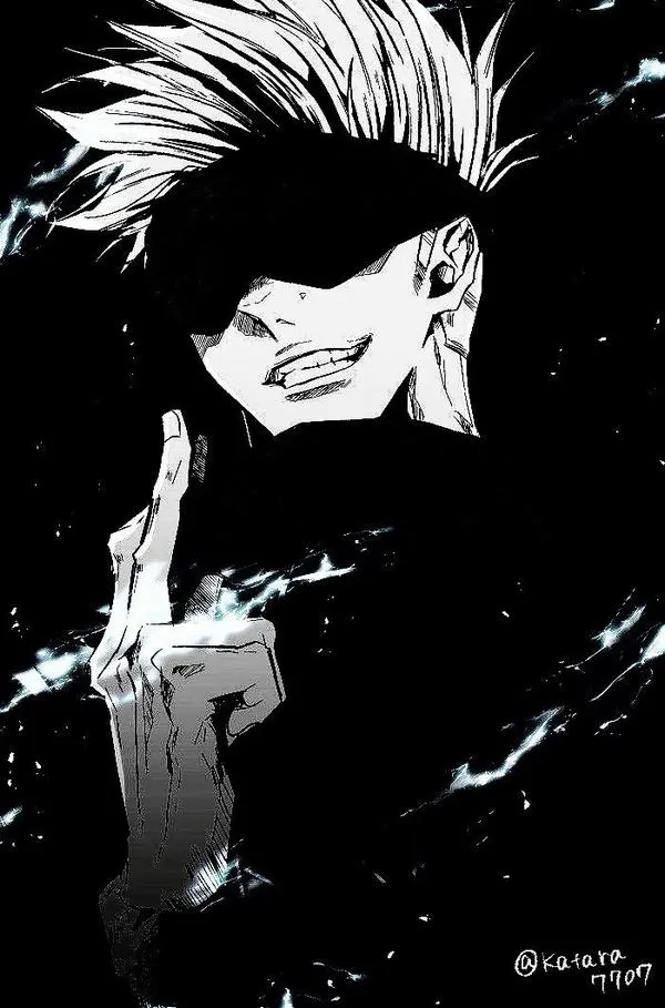 Hình Ảnh Gojo Manga Trắng Đen 34