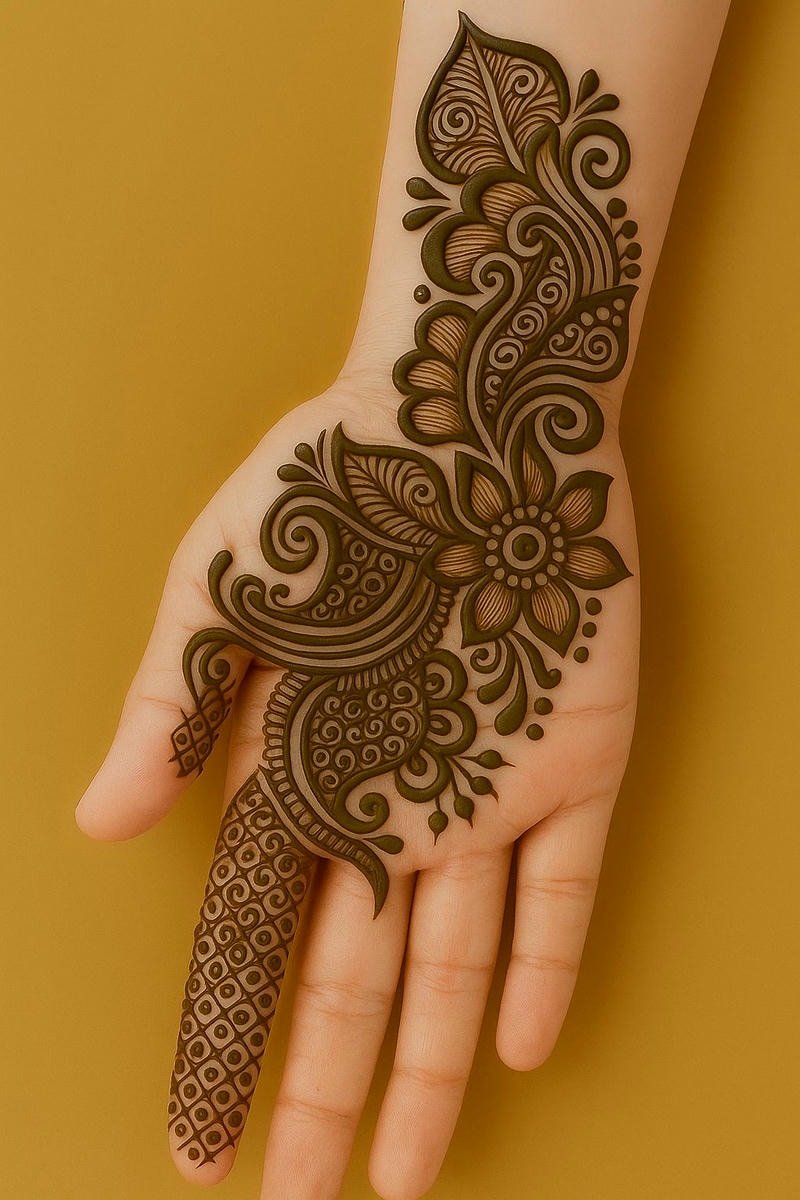 Beautiful back hand mehndi design 21