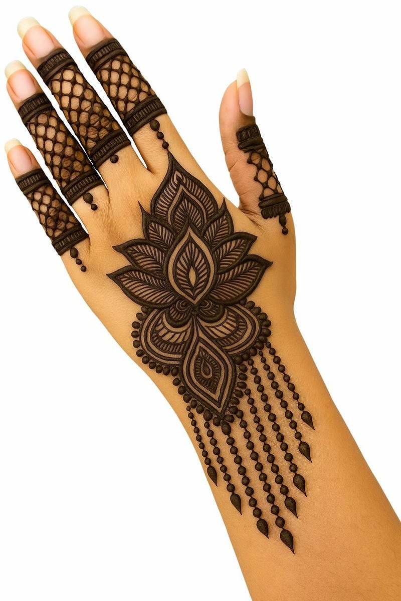 Beautiful back hand mehndi design 22