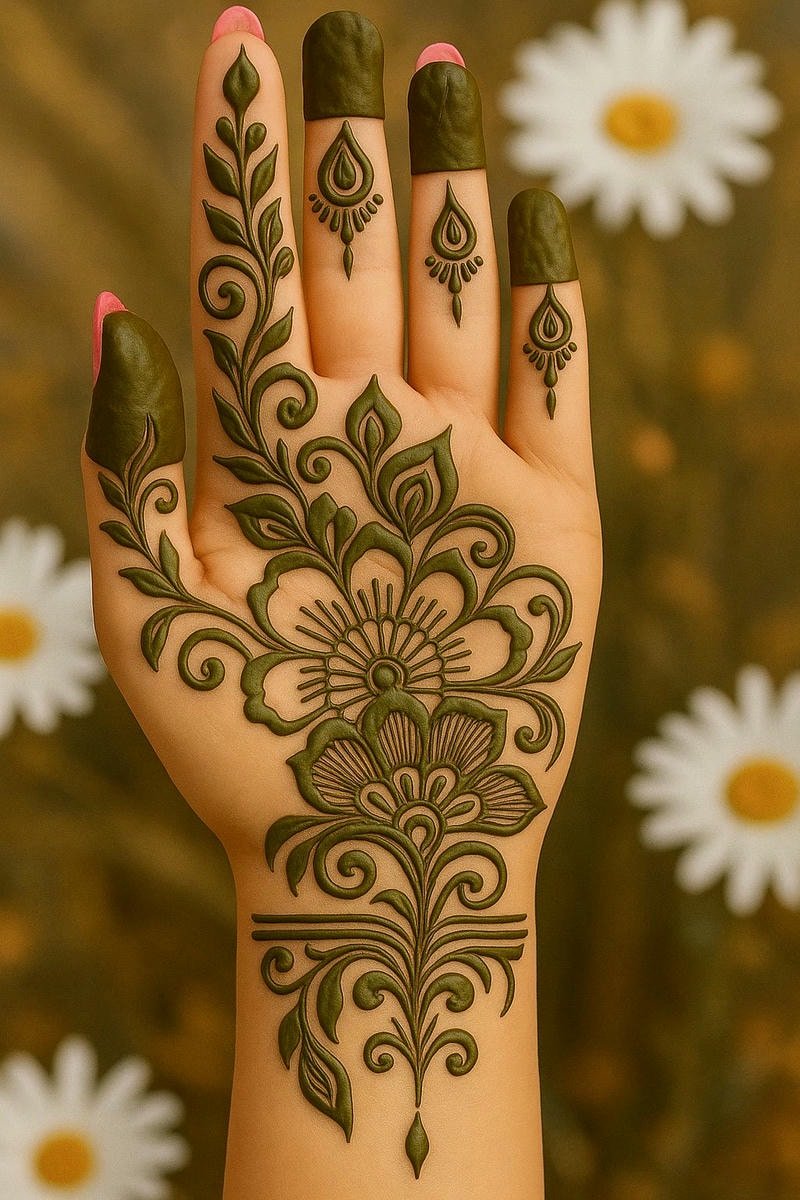Beautiful back hand mehndi design 24
