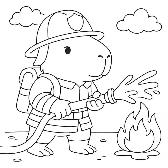 tranh tô màu capybara cute 21