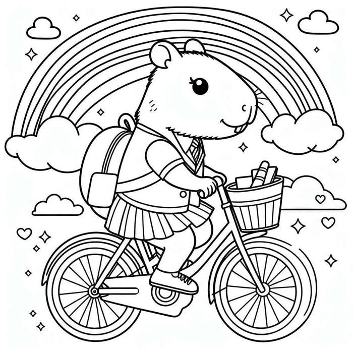 tranh tô màu capybara cute 32