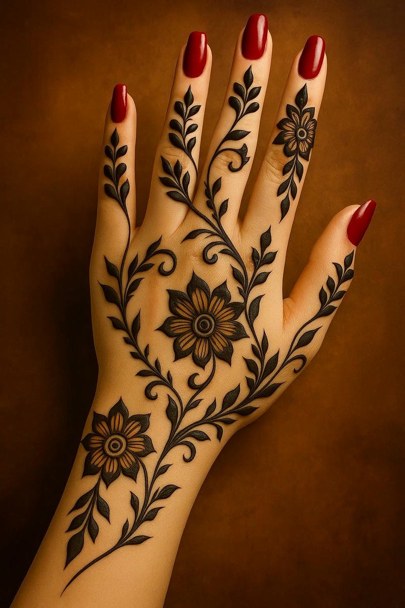 Beautiful back hand mehndi design 27