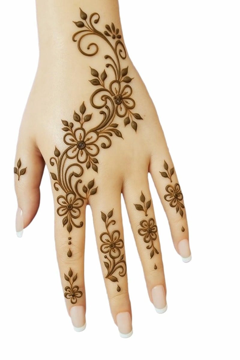 Beautiful back hand mehndi design 47