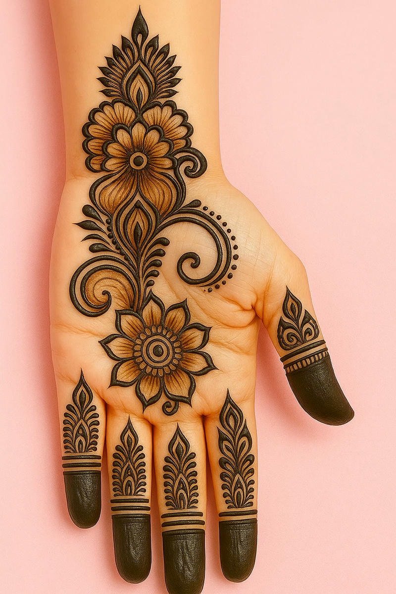 Beautiful back hand mehndi design 32
