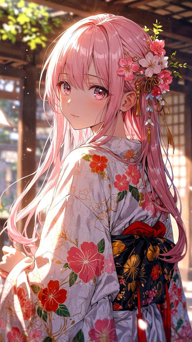 Hình Ảnh Anime Gái Mặc Kimono 13