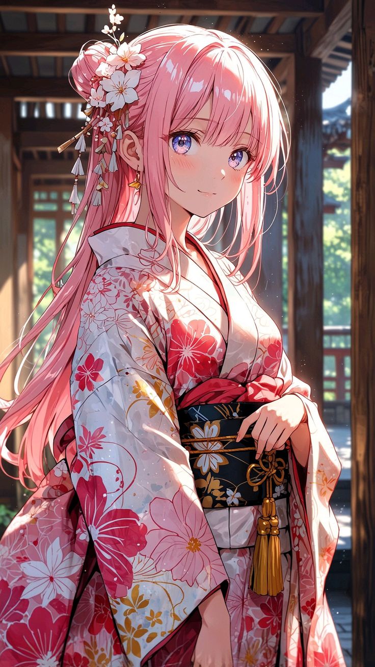Hình Ảnh Anime Gái Mặc Kimono 3
