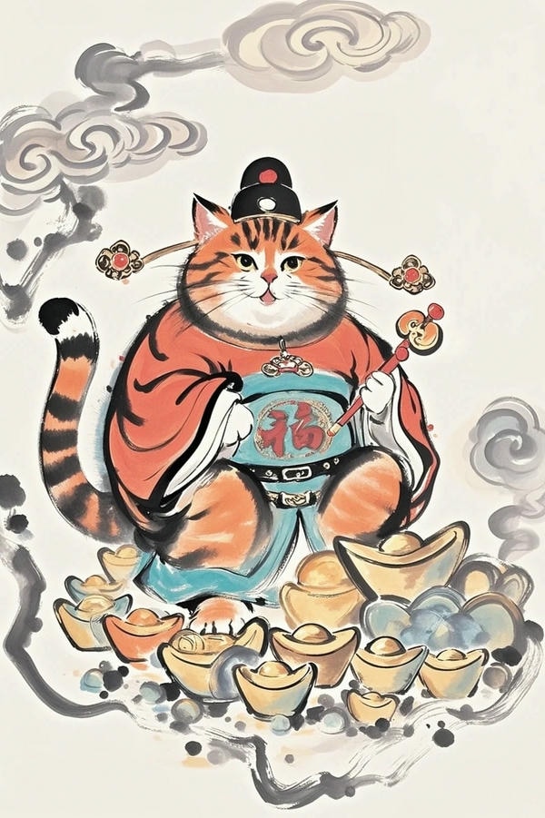 hình ảnh mèo thần tài 13