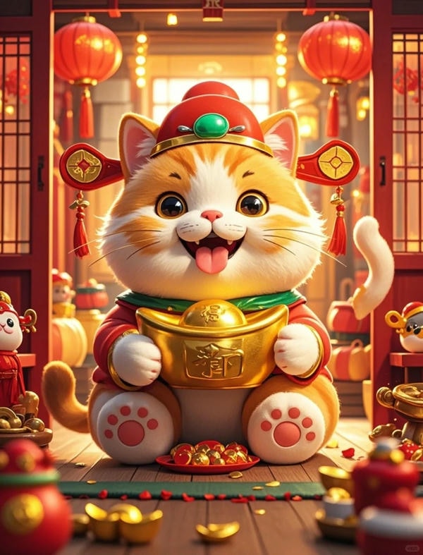 hình ảnh mèo thần tài 8